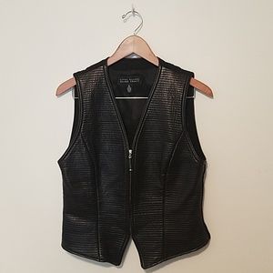 Ellen Tracy Black Leather Vest